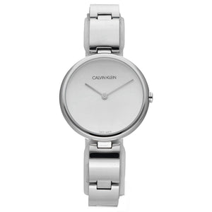  Shop Authentic Calvin Klein Wavy Silver Dial Silver Steel Strap Watch for Women - K9U23146 - Luxxuri