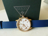  Shop Authentic Guess Solar White Rose Gold Dial Blue Rubber Strap Watch For Women - W1135L3 - Luxxuri