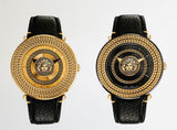  Shop Authentic Versace V-Metal Icon Black Dial Black Leather Strap Watch For Men - VQL030015 - Luxxuri