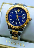  Shop Authentic Versace Hellenyium GMT Blue Dial Two Tone Steel Strap Watch for Men - V11060017 - Luxxuri