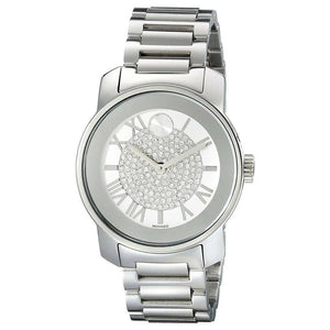  Shop Authentic Movado Bold Crystal Pave Silver Dial Silver Steel Strap Watch for Women - 3600254 - Luxxuri