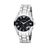  Shop Authentic Emporio Armani Valente Chronograph Black Dial Silver Stainless Steel Watch For Men - AR0673 - Luxxuri