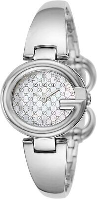  Shop Authentic Gucci Guccissima Quartz Silver Dial Silver Steel Strap Watch For Women - YA134511 - Luxxuri