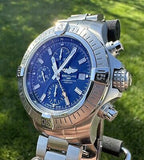  Shop Authentic Breitling Avenger Chronograph 45mm Blue Dial Silver Steel Strap Watch for Men - A13317101C1A1 - Luxxuri
