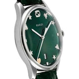  Shop Authentic Gucci G-Timeless Mother of Pearl Green Dial Green Leather Strap Watch For Women - YA1264042 - Luxxuri