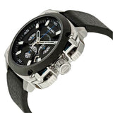  Shop Authentic Diesel BAMF Chronograph Black Dial Black Leather Strap Watch For Men - DZ7345 - Luxxuri