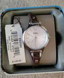  Shop Authentic Fossil Georgia White Dial Brown Leather Strap Watch for Women - ES3060 - Luxxuri