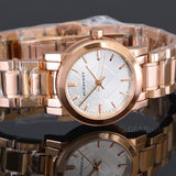  Shop Authentic Burberry The City White Dial Rose Gold Steel Strap Watch for Women - BU9204 - Luxxuri