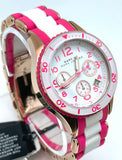  Shop Authentic Marc Jacobs Rock Chronograph White Dial Two Tone Silicone Strap Watch for Women - MBM2593 - Luxxuri