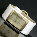  Shop Authentic Marc Jacobs Champagne Dial White Leather Strap Watch for Women - MBM2043 - Luxxuri