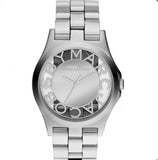  Shop Authentic Marc Jacobs Henry Transparent Silver Dial Silver Steel Strap Watch for Women - MBM3205 - Luxxuri