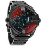  Shop Authentic Diesel Uber Chief Chronograph Red Dial Black Steel Strap Watch For Men - DZ7373 - Luxxuri
