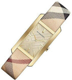  Shop Authentic Burberry Pioneer Champagne Dial Haymarket Beige Leather Strap Watch for Women - BU9407 - Luxxuri