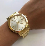  Shop Authentic Burberry The City Silver Dial Gold Steel Strap Unisex Watch - BU9003 - Luxxuri