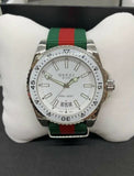  Shop Authentic Gucci Dive White Dial Red & Green Nylon Strap Watch For Men - YA136207 - Luxxuri
