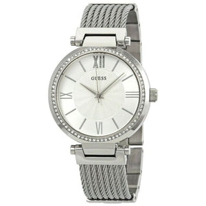  Shop Authentic Guess Soho Silver DIal Stainless Steel Mesh Bracelet Watch For Women - W0638L1 - Luxxuri