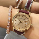  Shop Authentic Burberry The City Gold Dial Orange Leather Strap Watch for Women - BU9017 - Luxxuri