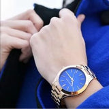  Shop Authentic Michael Kors Slim Runway Quartz Blue Dial Rose Gold Steel Strap Watch For Women - MK3494 - Luxxuri
