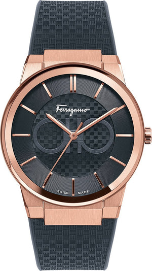  Shop Authentic Salvatore Ferragamo Sapphire Black Dial Black Silicone Strap Watch for Men - SFHP00420 - Luxxuri