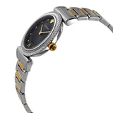  Shop Authentic Versace V-Motif Black Dial Two Tone Steel Strap Watch for Women - VERE00518 - Luxxuri