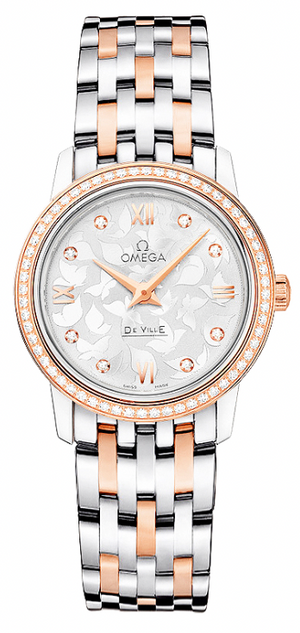  Shop Authentic Omega De Ville Prestige Quartz Diamonds Silver Dial Two Tone Steel Strap Watch for Women - 424.25.27.60.52.001 - Luxxuri