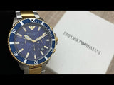  Shop Authentic Emporio Armani Mario Chronograph Blue Dial Two Tone Steel Strap Watch For Men - AR11362 - Luxxuri