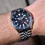  Shop Authentic Seiko 5 Sports Automatic GMT Black Dial Silver Steel Strap Watch For Men - SSK001K1 - Luxxuri