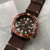 Shop Authentic Seiko 5 Sport Automatic Brown Dial Brown Nylon Strap Watch For Men - SRPD85K1 - Luxxuri