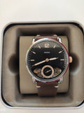  Shop Authentic Fossil The Commuter Twist Black Dial Brown Leather Strap Watch for Men -  ME1165 - Luxxuri