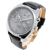  Shop Authentic Tommy Hilfiger Deacan Grey Dial Black Leather Strap Watch for Men - 1791548 - Luxxuri