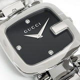  Shop Authentic Gucci G Gucci Diamonds Black Dial Silver Steel Strap Watch For Women - YA125406 - Luxxuri