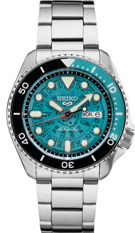  Shop Authentic Seiko 5 Sports SKX Skeleton Green Dial Silver Steel Strap Watch For Men - SRPJ45K1 - Luxxuri