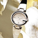  Shop Authentic Gucci Guccissima Quartz Silver Dial Silver Steel Strap Watch For Women - YA134502 - Luxxuri