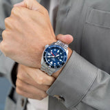  Shop Authentic Seiko 5 Sports GMT SKX Automatic Blueberry Dial Silver Steel Strap Watch For Men - SSK003K1 - Luxxuri