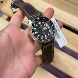  Shop Authentic Seiko 5 Sports SKX GMT Automatic Mocha Black Dial Brown Leather Strap Watch For Men - SSK036K1 - Luxxuri
