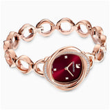  Shop Authentic Swarovski Crystal Flower Red Dial Rose Gold Steel Strap Watch for Women - 5552783 - Luxxuri
