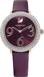  Shop Authentic Swarovski Crystal Frost Red Dial Red Leather Strap Watch for Women - 5484064 - Luxxuri