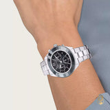  Shop Authentic Swarovski Octea Lux Sport Chronograph Black Dial Silver Steel Strap Watch for Women - 5610520 - Luxxuri