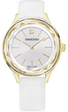 Swarovski Octea Nova Quartz White Dial White Leather Strap Watch for Women - 5295337