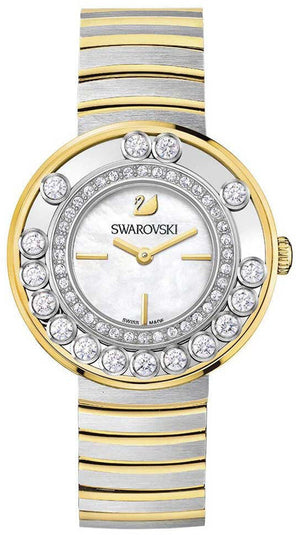  Shop Authentic Swarovski Lovely Crystals Mother of Pearl Dial Two Tone Steel Strap Watch for Women - 1187022 - Luxxuri