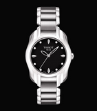  Shop Authentic Tissot T Wave Black Dial Two Tone Steel Strap Watch For Women - T023.210.11.056.00 - Luxxuri