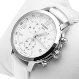  Shop Authentic Tissot PRC 200 Chronograph White Dial White Leather Strap Watch For Men - T055.417.16.017.00 - Luxxuri