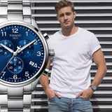  Shop Authentic Tissot T Sport Chrono XL Classic Blue Dial Silver Steel Strap Watch For Men - T116.617.11.047.01 - Luxxuri