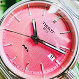  Shop Authentic Tissot PRX Quartz Pink Dial Silver Steel Strap Watch for Women - T137.210.11.331.00 - Luxxuri
