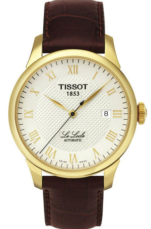  Shop Authentic Tissot Le Locle Automatic Gold Dial Brown Leather Strap Watch For Men - T41.5.413.73 - Luxxuri
