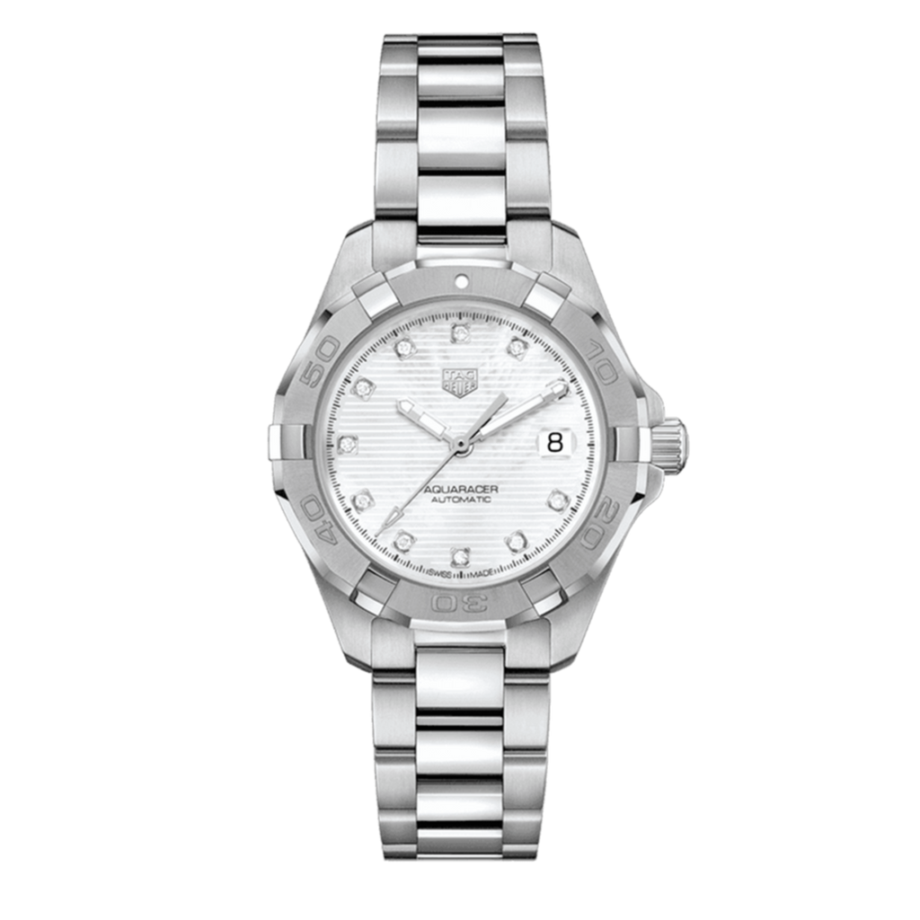  Shop Authentic Tag Heuer Aquaracer White Mother of Pearl Dial Watch for Women - WBD1314.BA0740 - Luxxuri