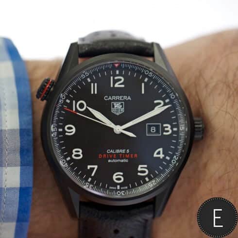  Shop Authentic Tag Heuer Carrera Calibre 5 Drive Timer Black Dial Black Leather Strap Watch for Men - WAR2A80.FC6337 - Luxxuri