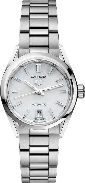  Shop Authentic Tag Heuer Carrera Mother of Pearl Dial Silver Steel Strap Watch for Women - WBN2410.BA0621 - Luxxuri