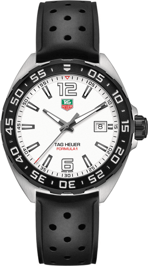  Shop Authentic Tag Heuer Formula 1 Quartz White Dial Black Rubber Strap Watch for Men -  WAZ1111.FT8023 - Luxxuri