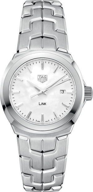  Shop Authentic Tag Heuer Link Quartz Mother of Pearl Dial Silver Steel Strap Watch for Women - WBC1310.BA0600 - Luxxuri